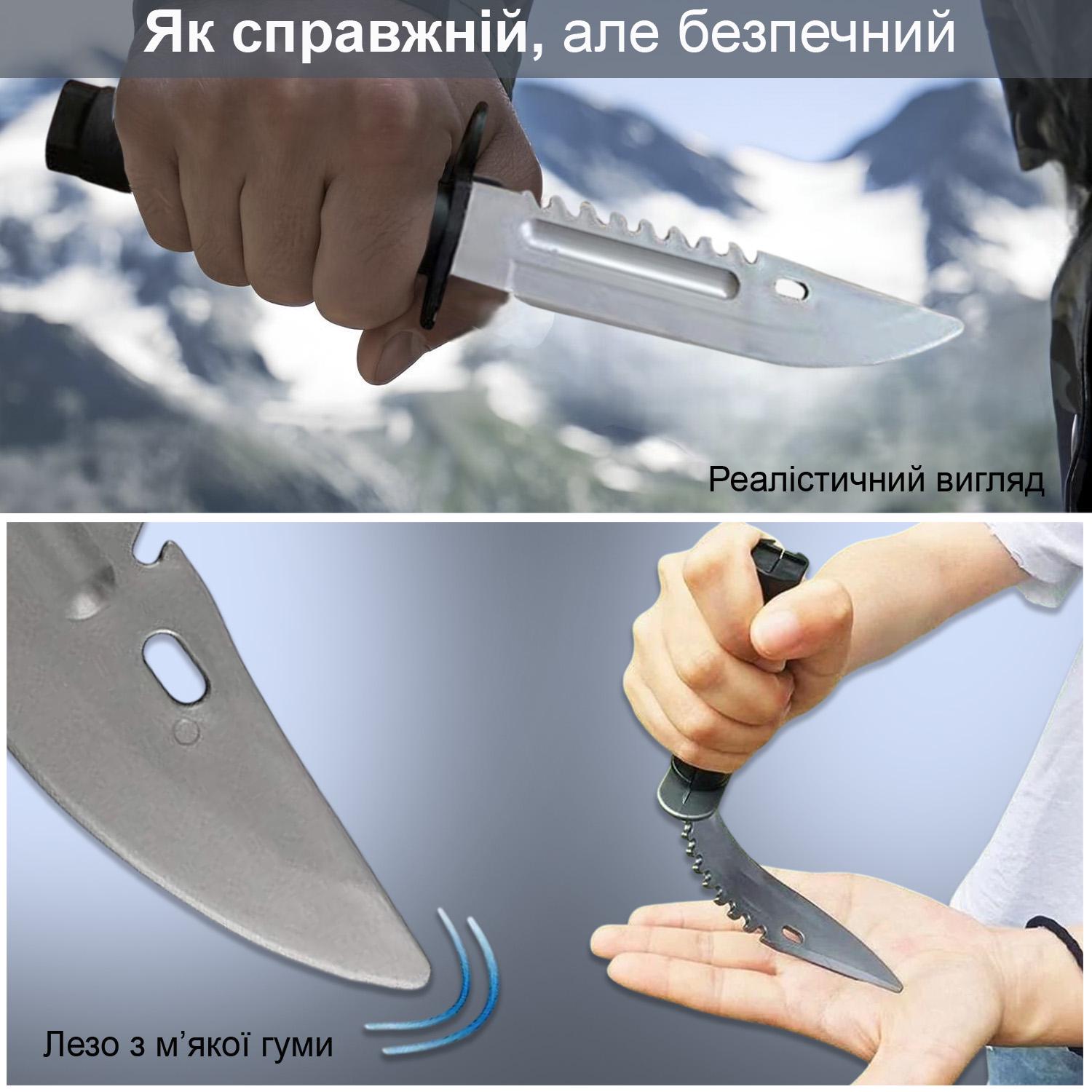 Штык нож тренировочный GDragon Sport страйкбольный m9 резиновый Черный (141_9_0_1) - фото 3 Штык нож тренировочный GDragon Sport страйкбольный m9 резиновый Черный (141_9_0_1) - фото 3