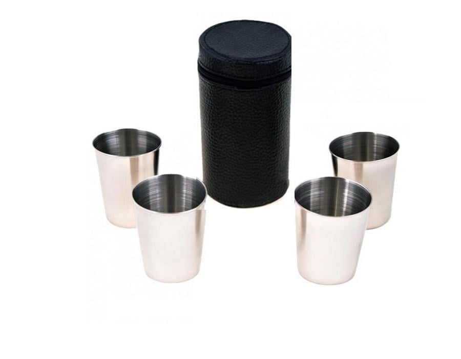 Склянки з нержавіючої сталі у чохлі 4 шт. 180 мл - фото 2