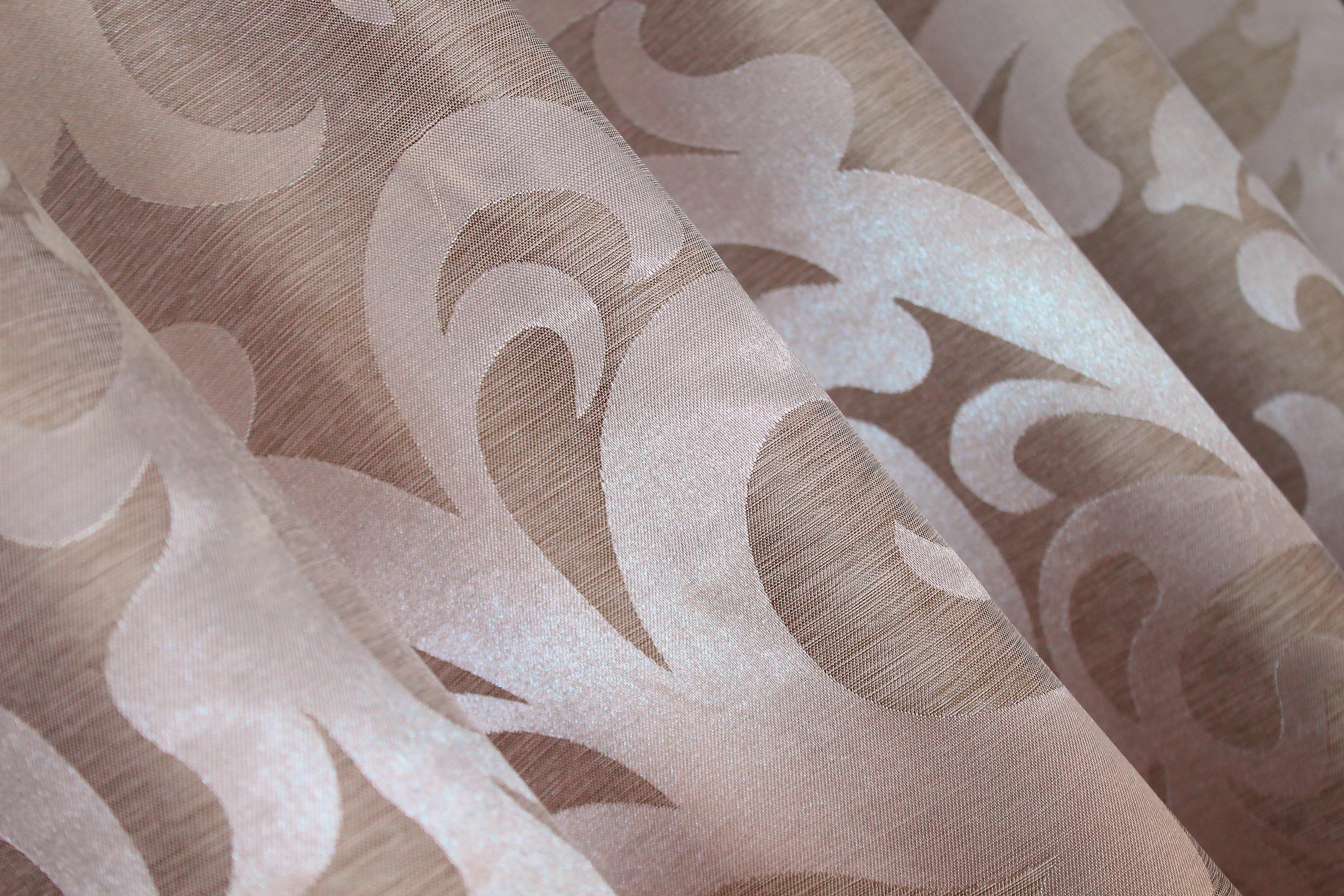 Комплект коротких штор VR-Textil жаккард Вензель № 090ш 130х170 см 2 шт. Пудровый (35-0013) - фото 8