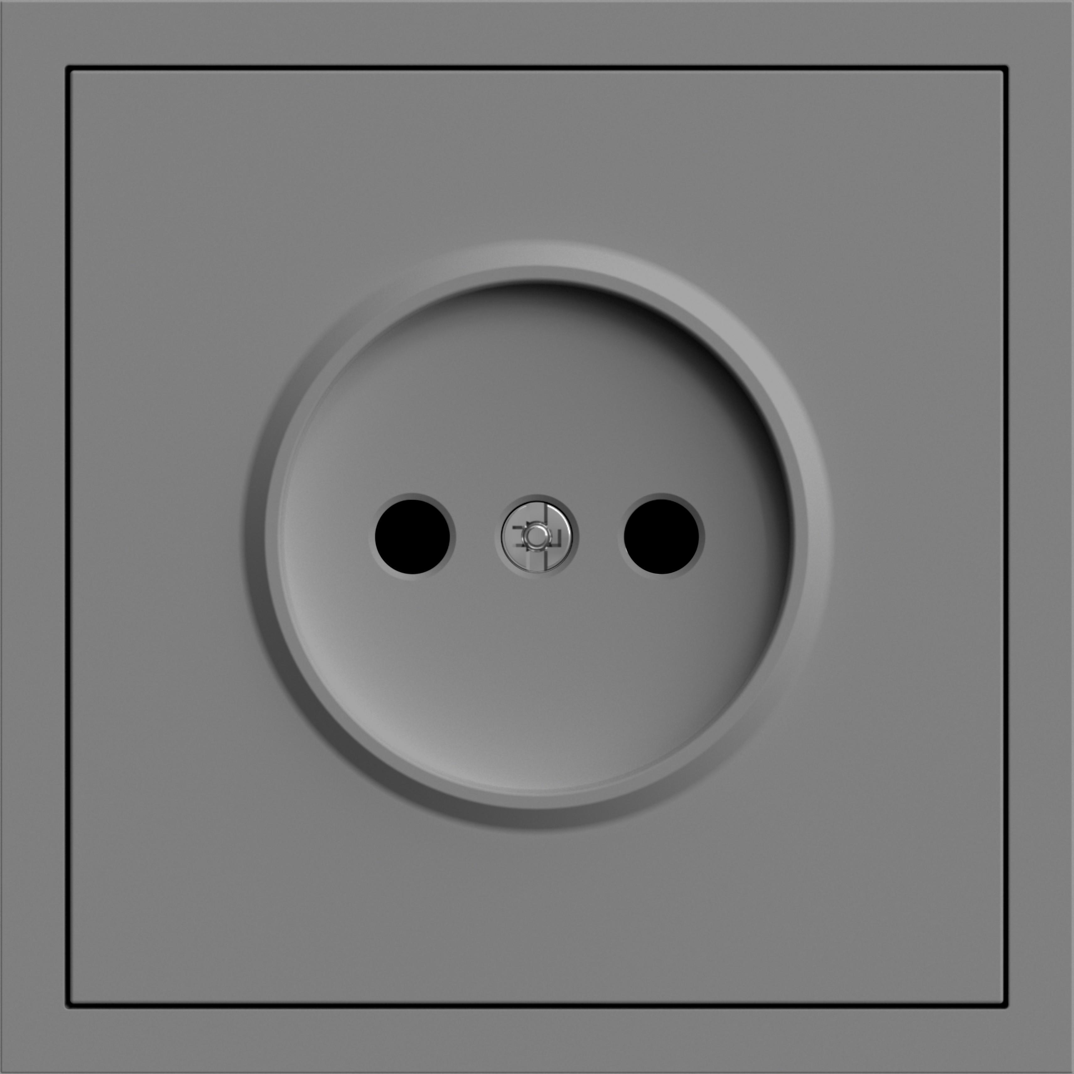 Розетка одинарная ARDERO Soft без заземления 16А Серый (ER111-G)