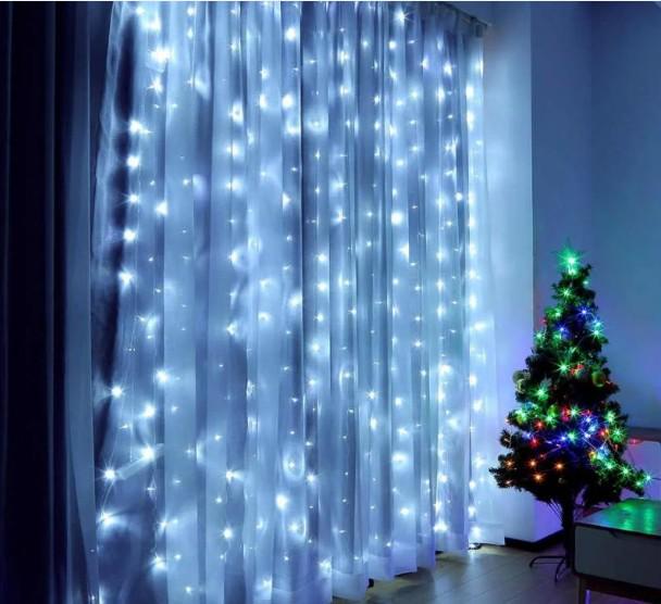 Гирлянда новогодняя Xmas Водопад W-3 3х2 м Белый (7275)
