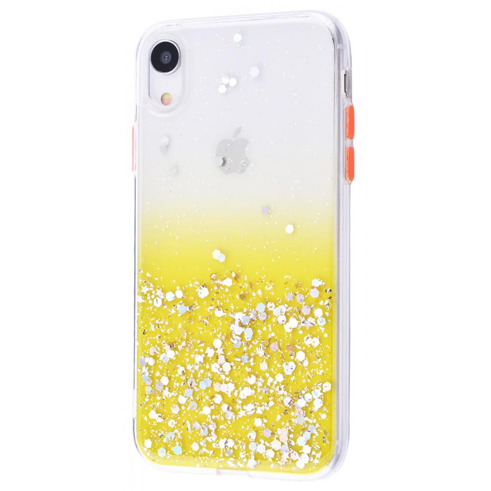 Чехол PRC WAVE Sparkles case TPU для iPhone XR Yellow
