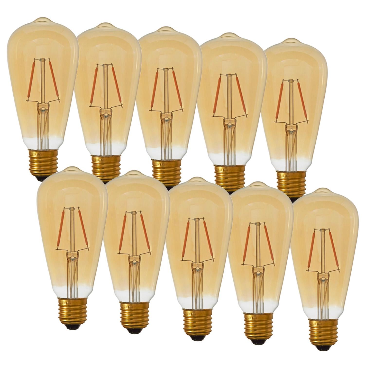 Набір LED ламп Edisons Premium ST64 short gold Е27 2W 2200K 10 шт. Набір LED ламп Edisons Premium ST64 short gold Е27 2W 2200K 10 шт.