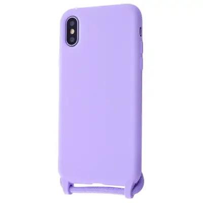 Силиконовый чехол CORD для iPhone X/XS с шнурком Сиреневый