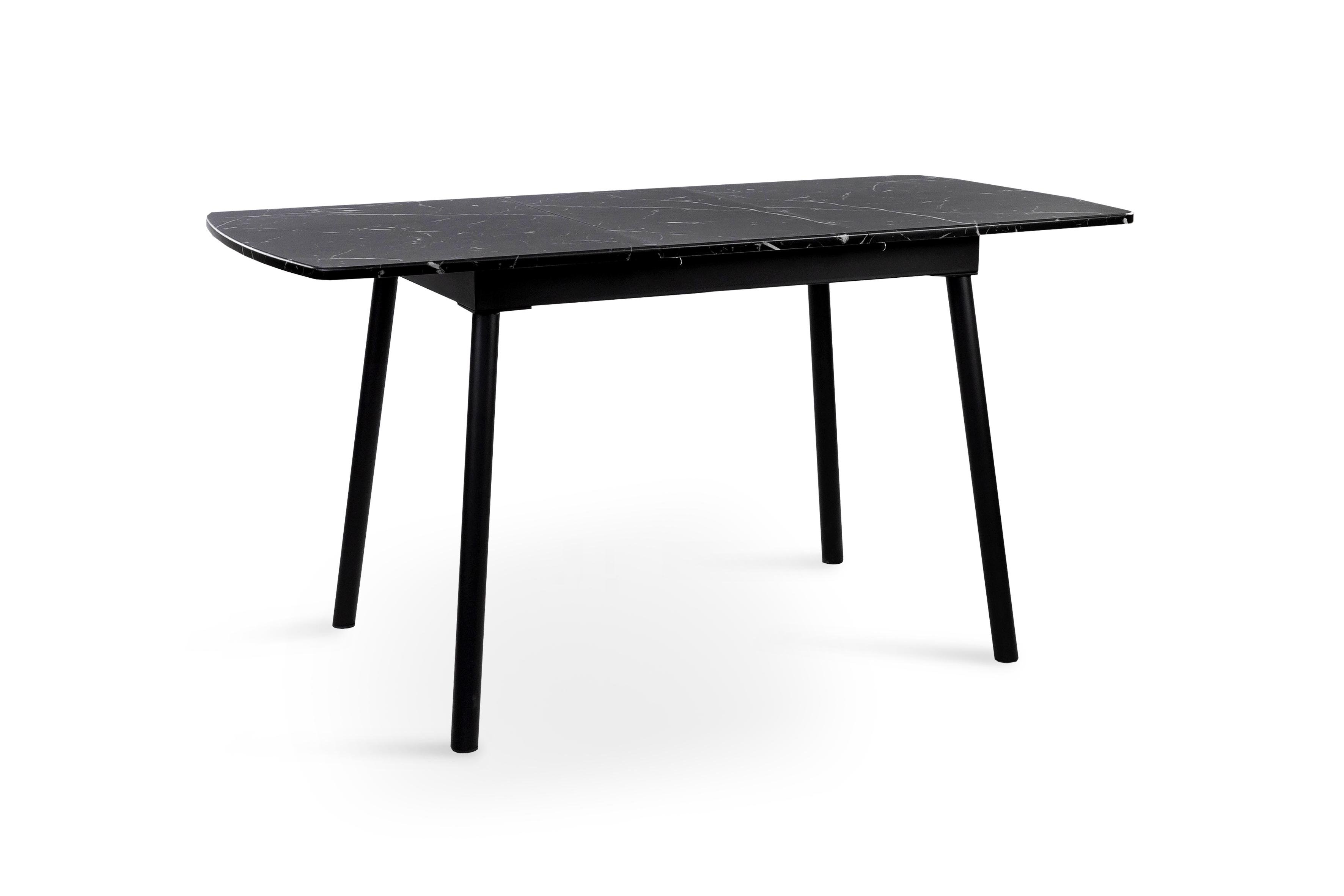 Стіл-трансформер кухонний розкладний SOLO Чорний/Мармур чорний