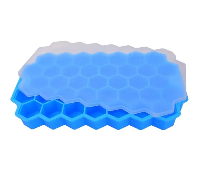 Форма с крышкой Соты силиконовая 37 яч. 20,5х12,5 см Ø 2,5х2,2 см 1 шт. Голубой (ХК3720к21)