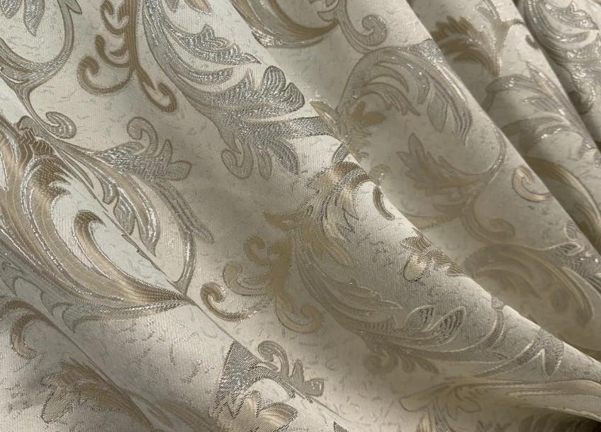 Тканина для штор жакард Завиток 1,45 м Айворі (1651ш) - фото 1