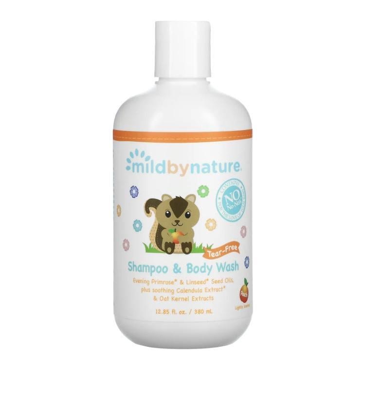 Шампунь детский Mild By Nature безопасен для глаз с ароматом персика 380 мл