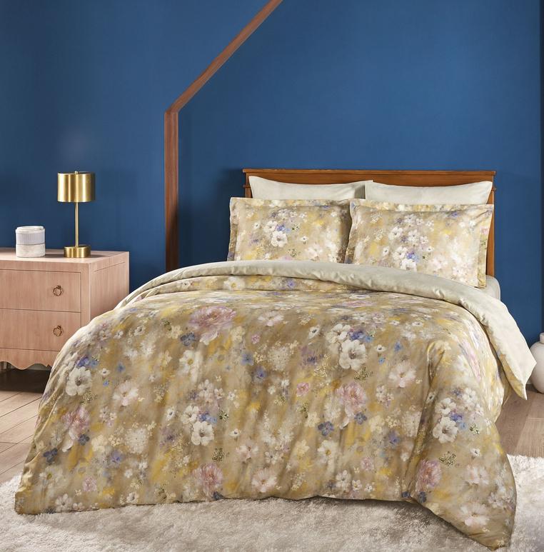 Постельное белье TАС Penon Сатин digital Евро Светло-коричневый