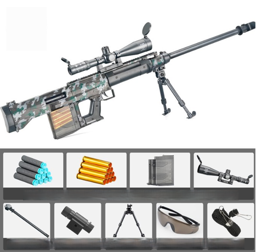 Игрушечная снайперская винтовка AMR с оптическим и лазерным прицелом на мягких пулях с гильзой 117 см (2627984444) - фото 2