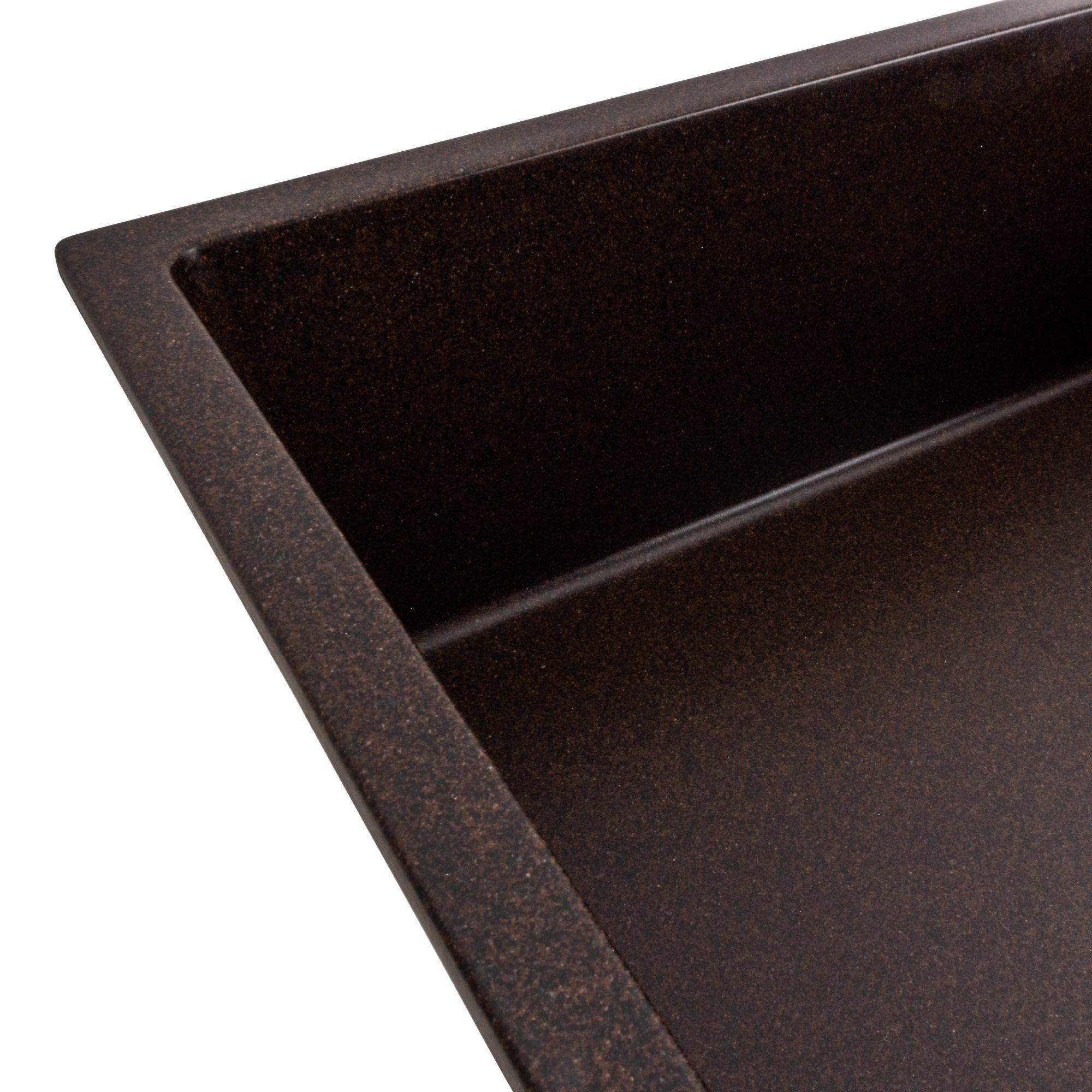 Мийка для кухні гранітна Platinum 8650 DIAMOND матова Шоколадний - фото 4 Мийка для кухні гранітна Platinum 8650 DIAMOND матова Шоколадний - фото 4