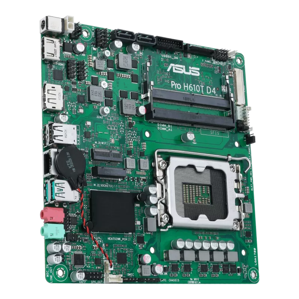 Материнська плата Asus PRO H610T D4-CSM Intel H610 LGA1700 Thin Mini-ITX HDMI DP LVDS DDR4 (579857) - фото 2