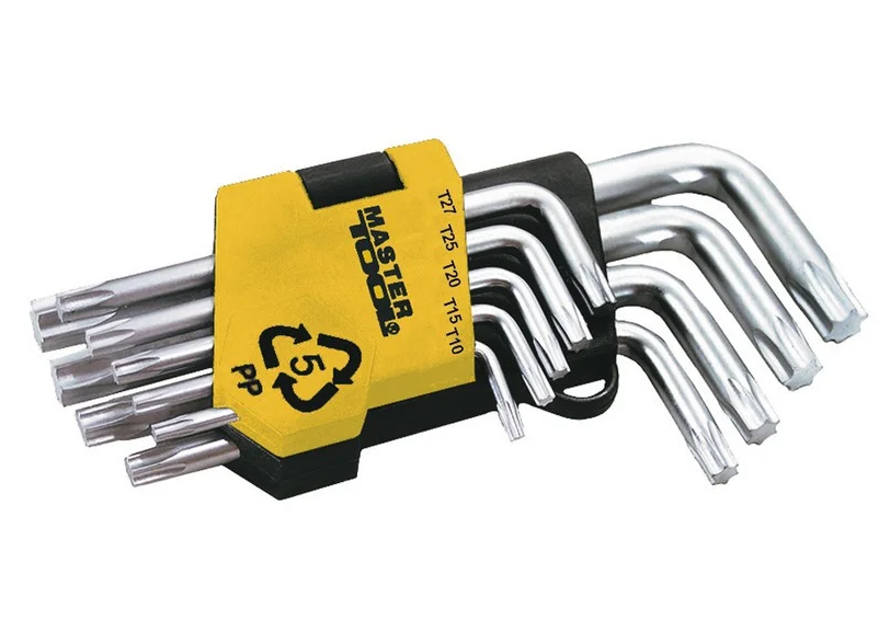 Ключі TORX Mastertool 9 шт. CrV короткі Т10-Т50 55-133 мм (75-0960)