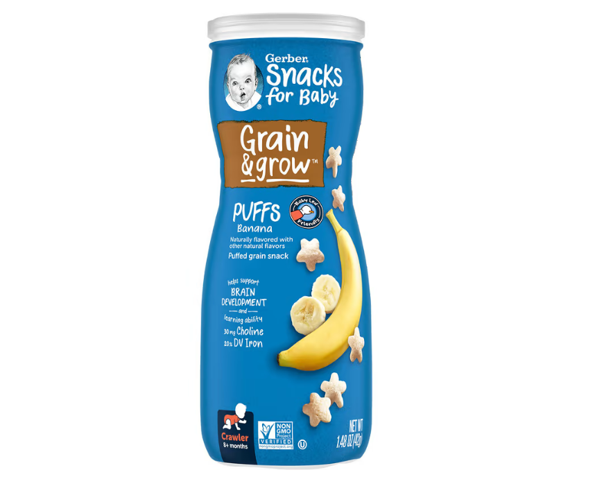 Детские пуфы Gerber Puffs Puffed Grain Snack с бананом от 8 месяцев 42 г