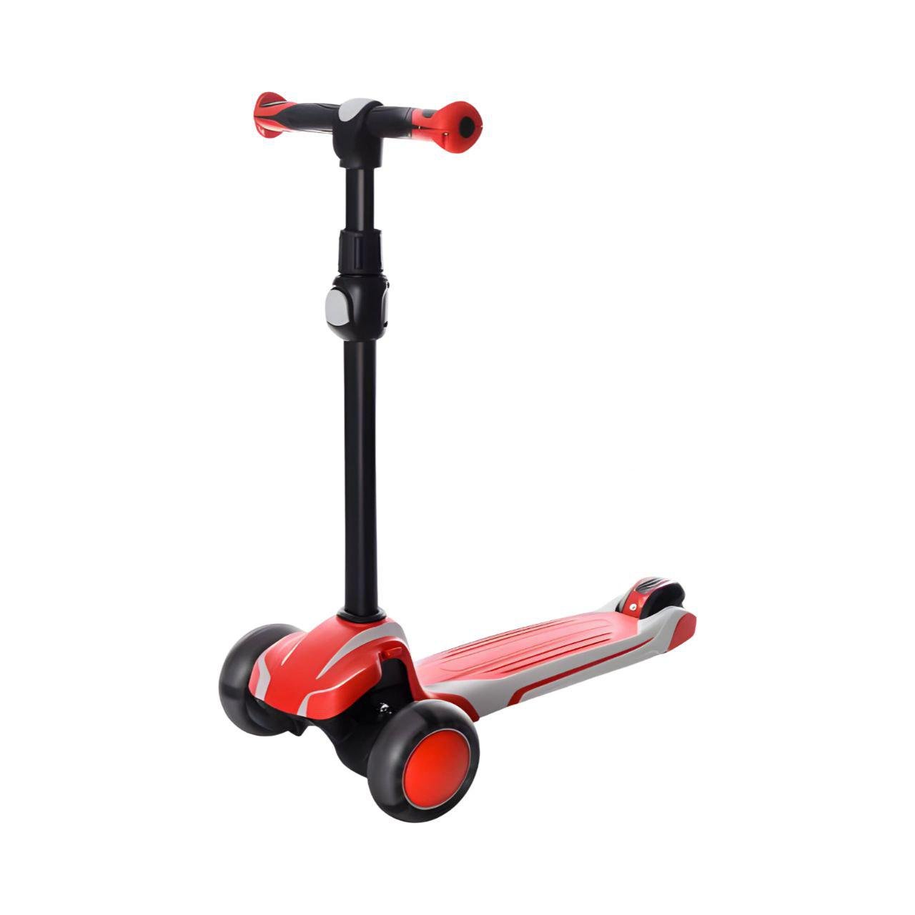 Самокат детский X1-RG MAXI с амортизатором/3 световые колеса/алюминий/пластик Красный с серым (26255592)
