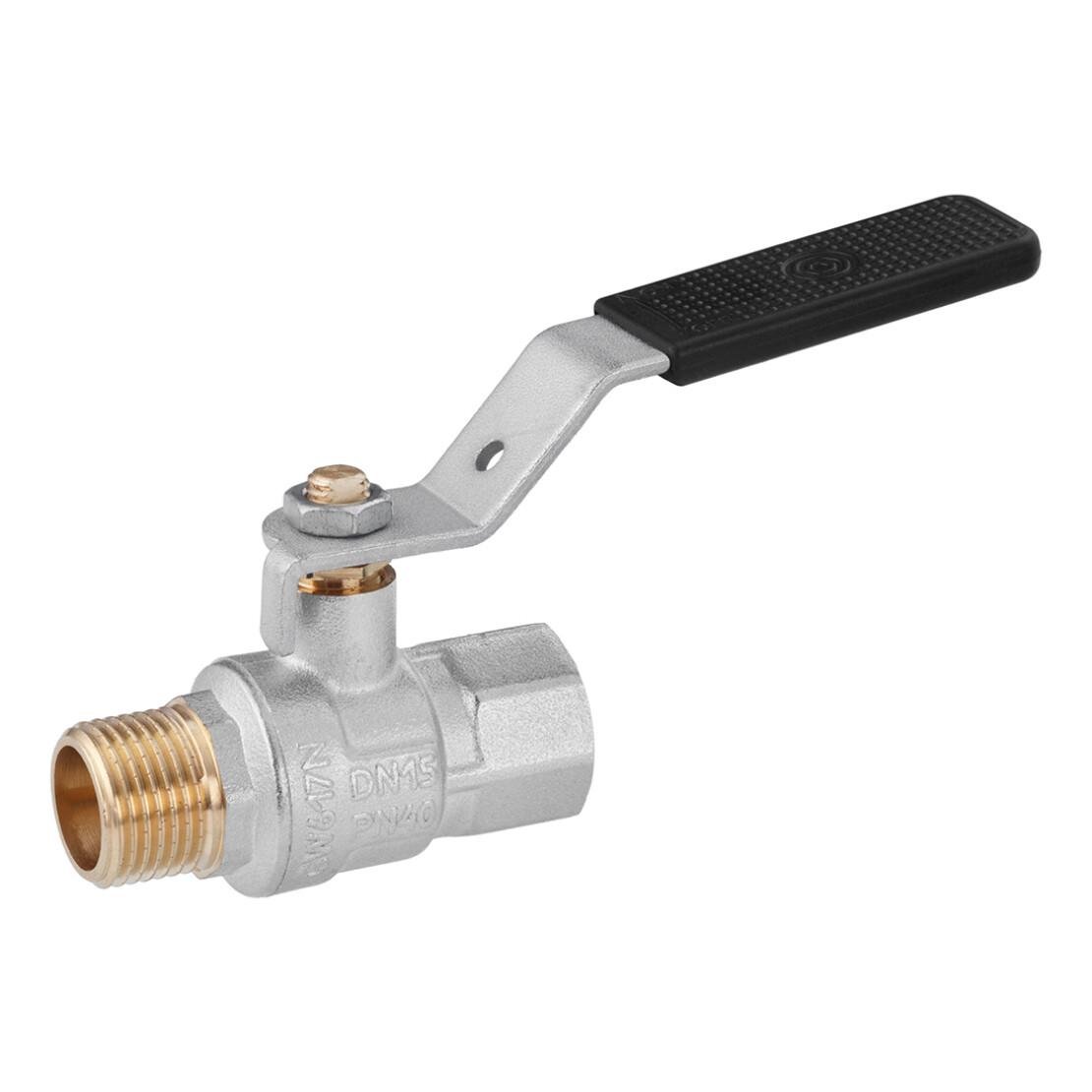 Кран кульовий Kroner ВЗ PN40 1/2" ручка/нікельований (CV033214)