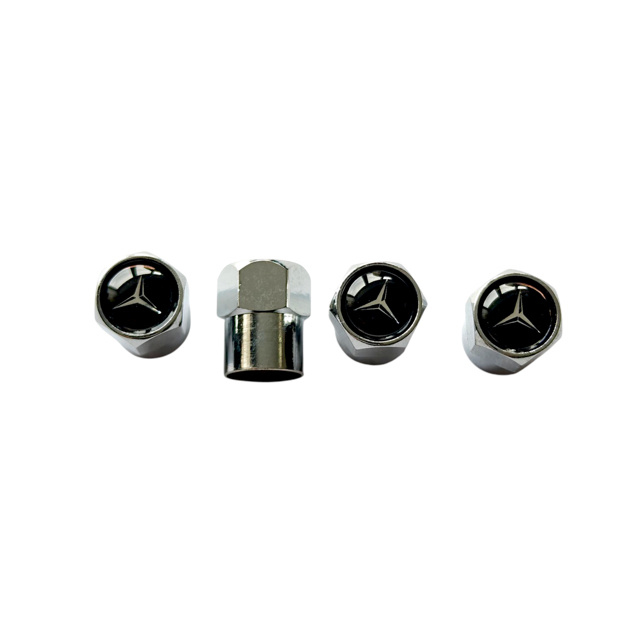 Колпачки на ниппель с логотипом MERCEDES хромированные (2190155515)
