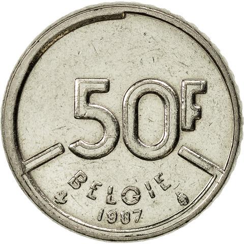 Коллекционная монета Бельгия 50 франков 1987-1989 VF (KM#169)