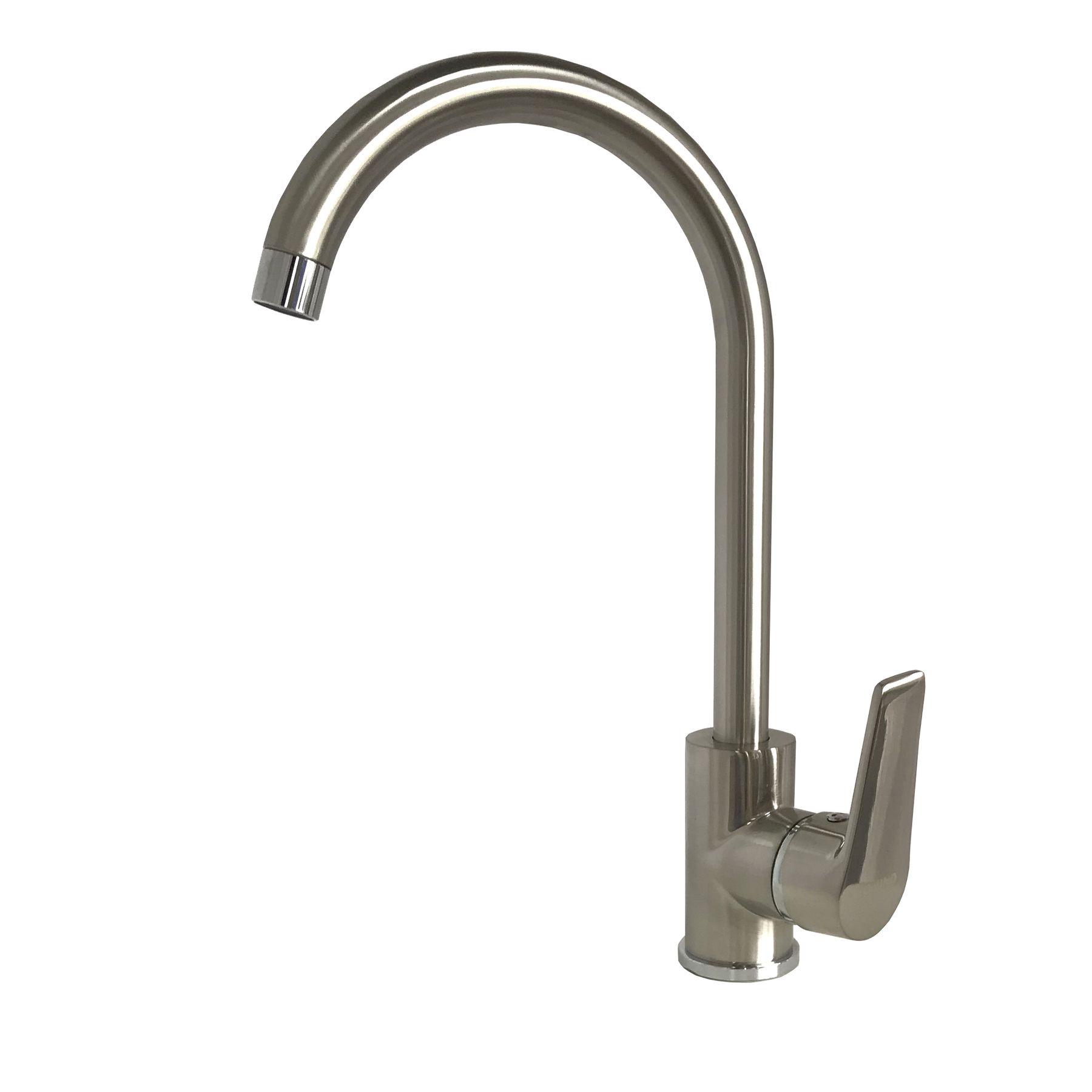 Змішувач для кухні DOMINO BLITZ DBC-203L-St STEEL 000012249 одноважільний Сатин (108205)