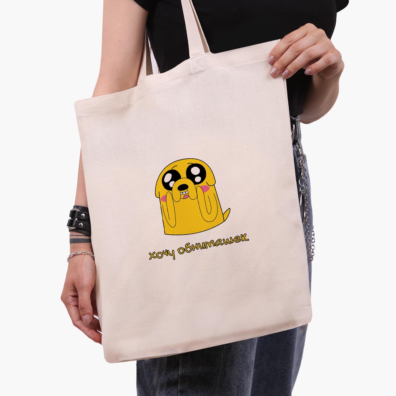 Еко сумка шоппер Finn & Jake the dog Advenеture Time 41х35 см Бежевий (9227-1577-WT) - фото 2