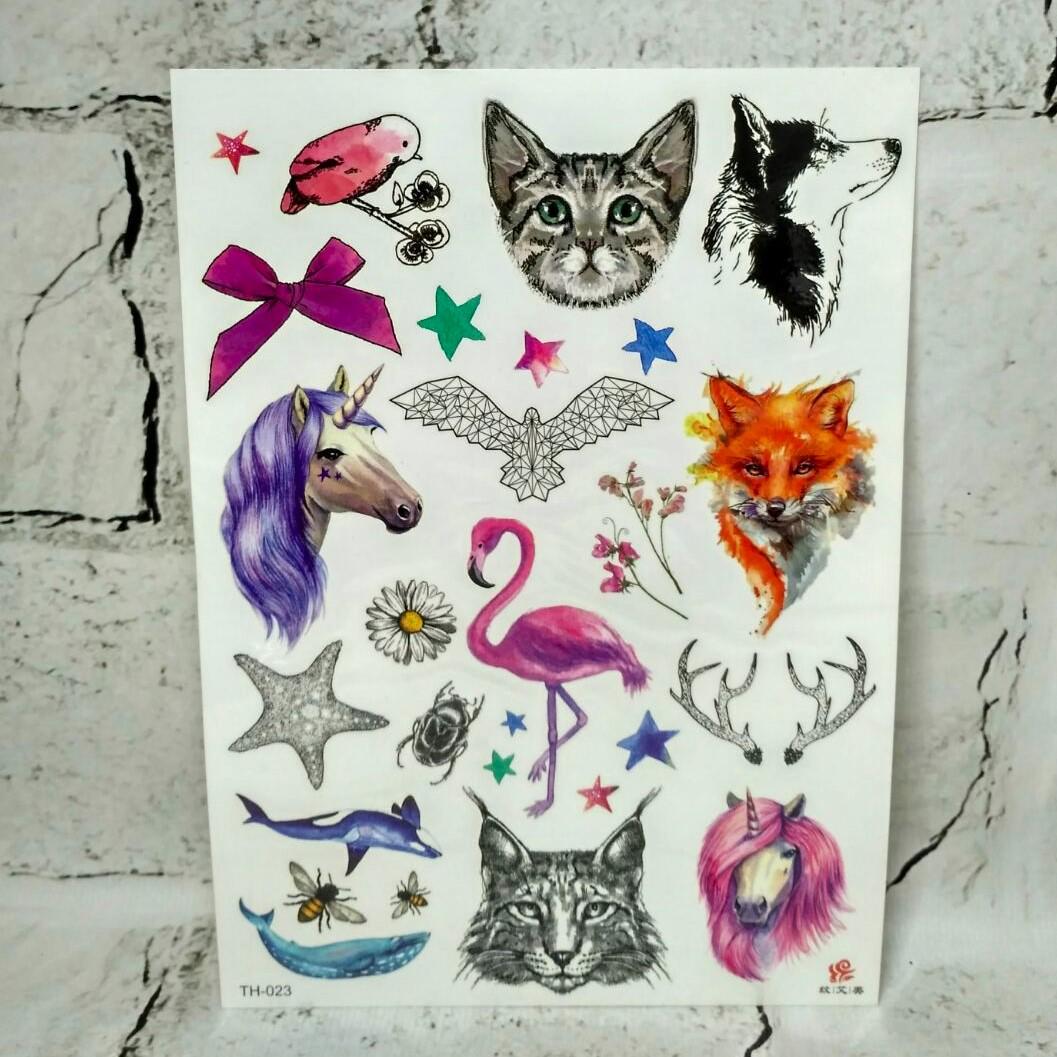 Тату временные Микс лист 15x21 см (TH-023)