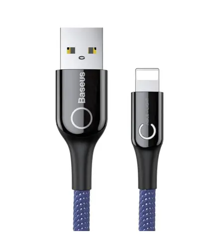 Кабель BASEUS C-shaped Light Intelligent power-off Cable Lightning USB CALCD-03 2,4 A 1 м Blue