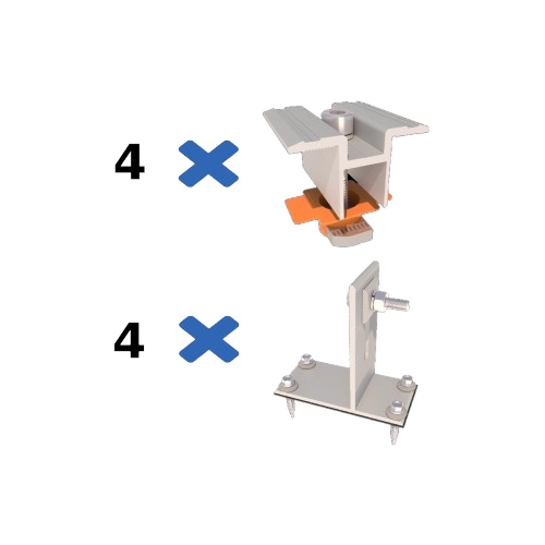 Комплект креплений для солнечных панелей к битумной черепице Kripter Bitum V White - фото 2 Комплект креплений для солнечных панелей к битумной черепице Kripter Bitum V White - фото 2