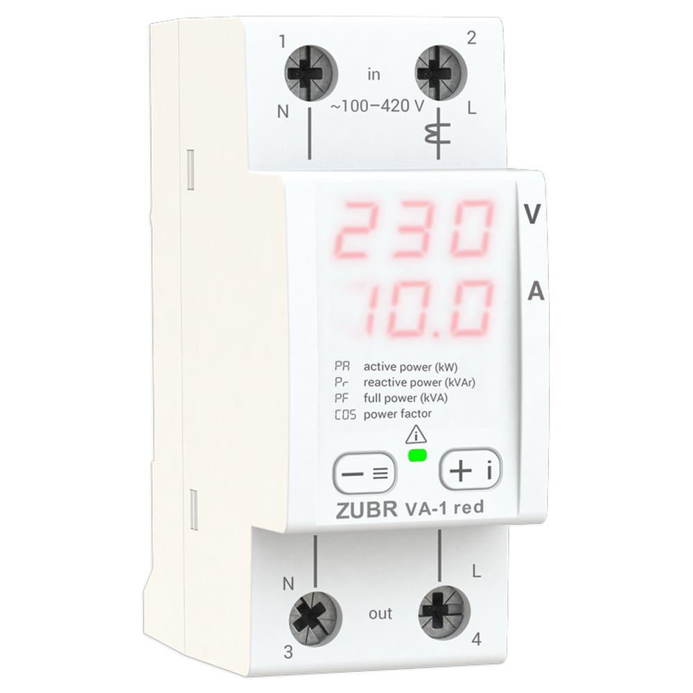Вольтамперметр ZUBR 1ф цифровой VA1 red (00000053800)