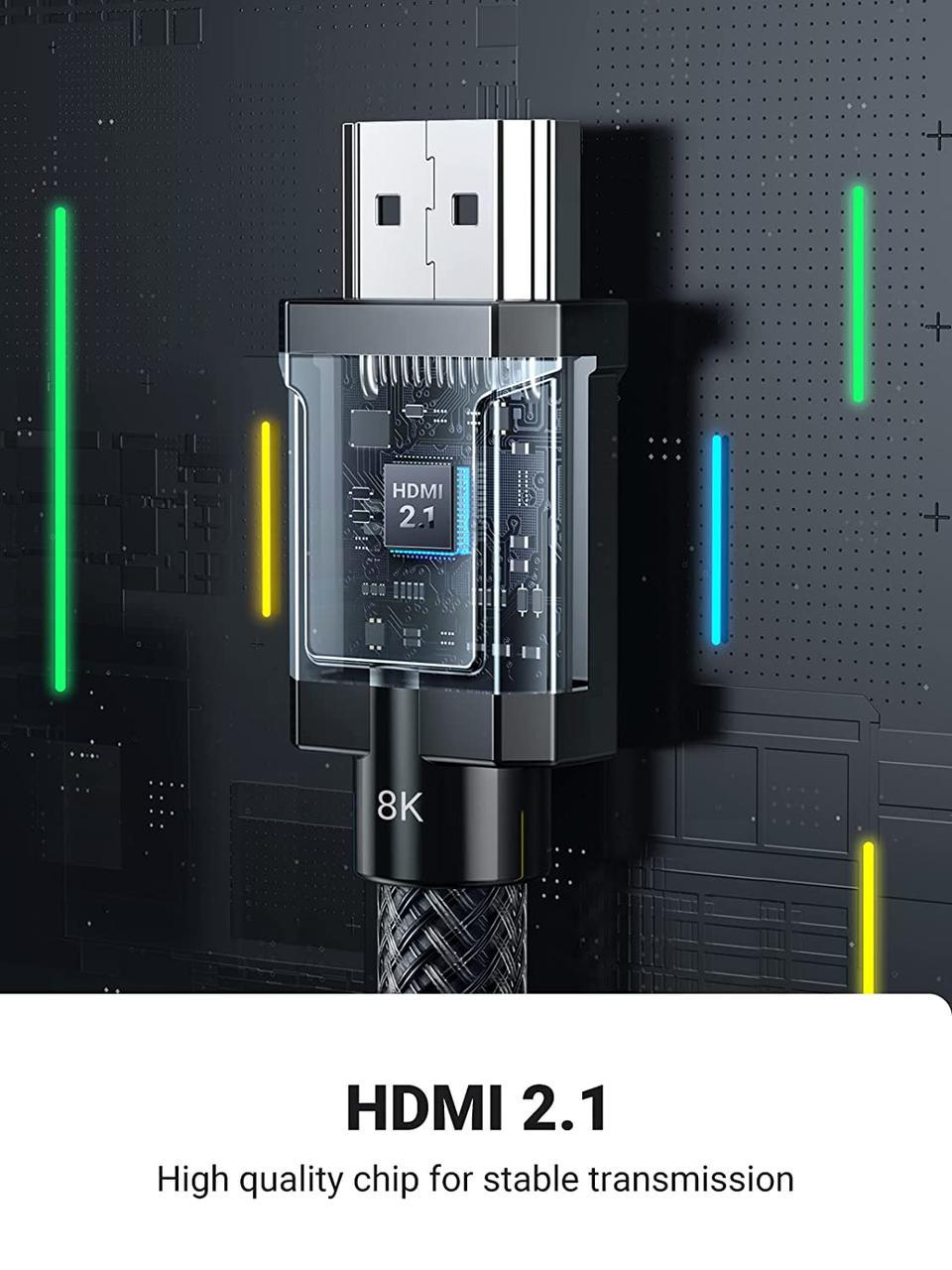 Кабель HDMI UGREEN 8K HDMI 2,1 сверхскоростной 60 Гц 48 Гбит/с 1 м Black (HD135) - фото 3