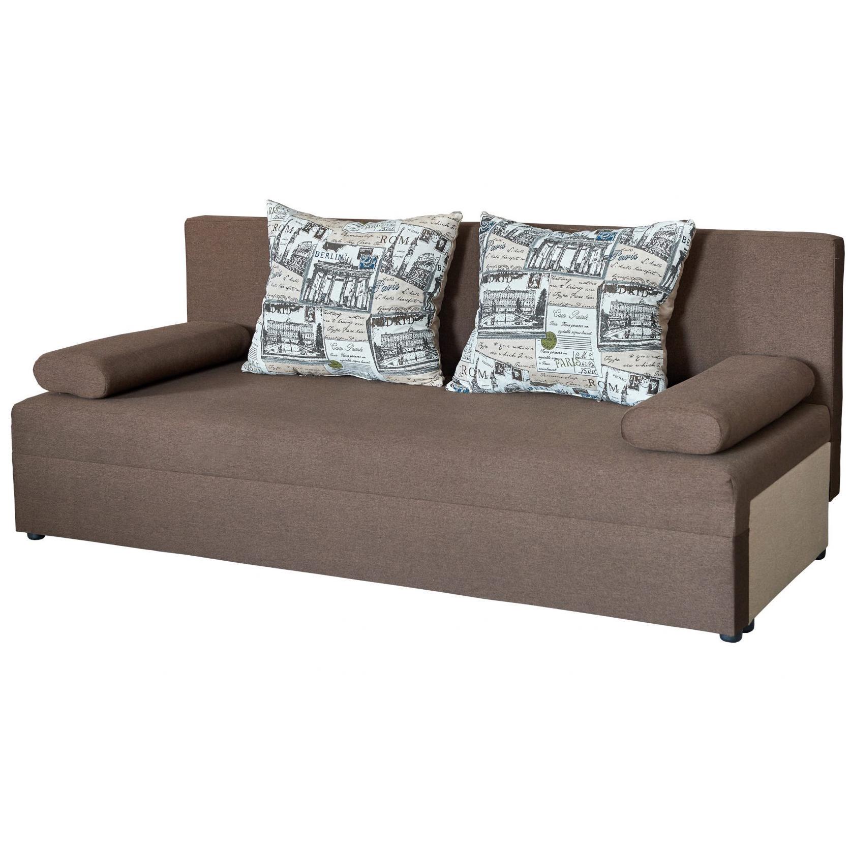 Диван раскладной Мебель-Сервис Веста-1 еврокнижка ДСП/металл ткань Багама Коричневый