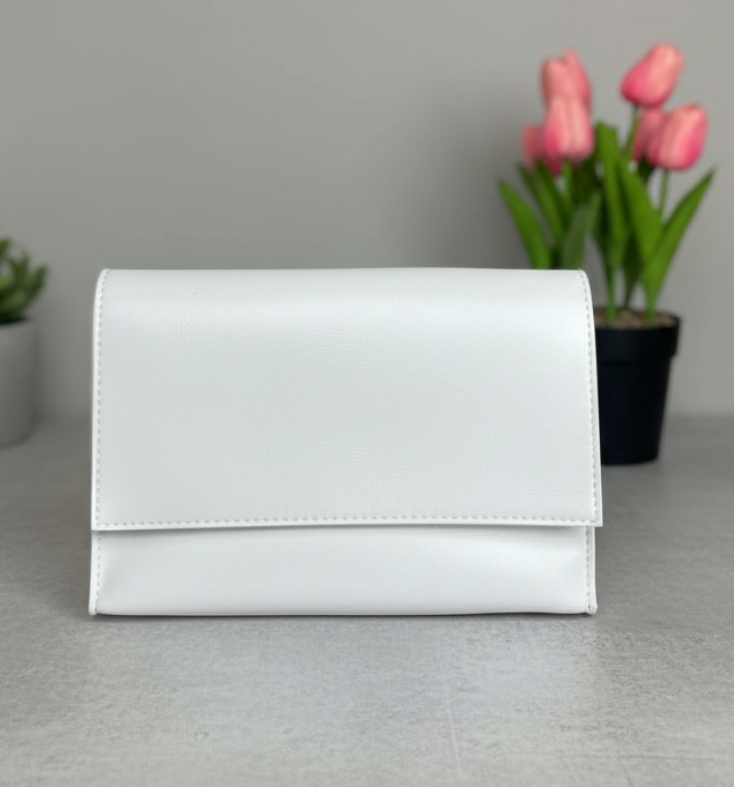 Сумка через плечо женская современная городская экокожа 22х15х7 см Белый Сумка через плечо женская современная городская экокожа 22х15х7 см Белый