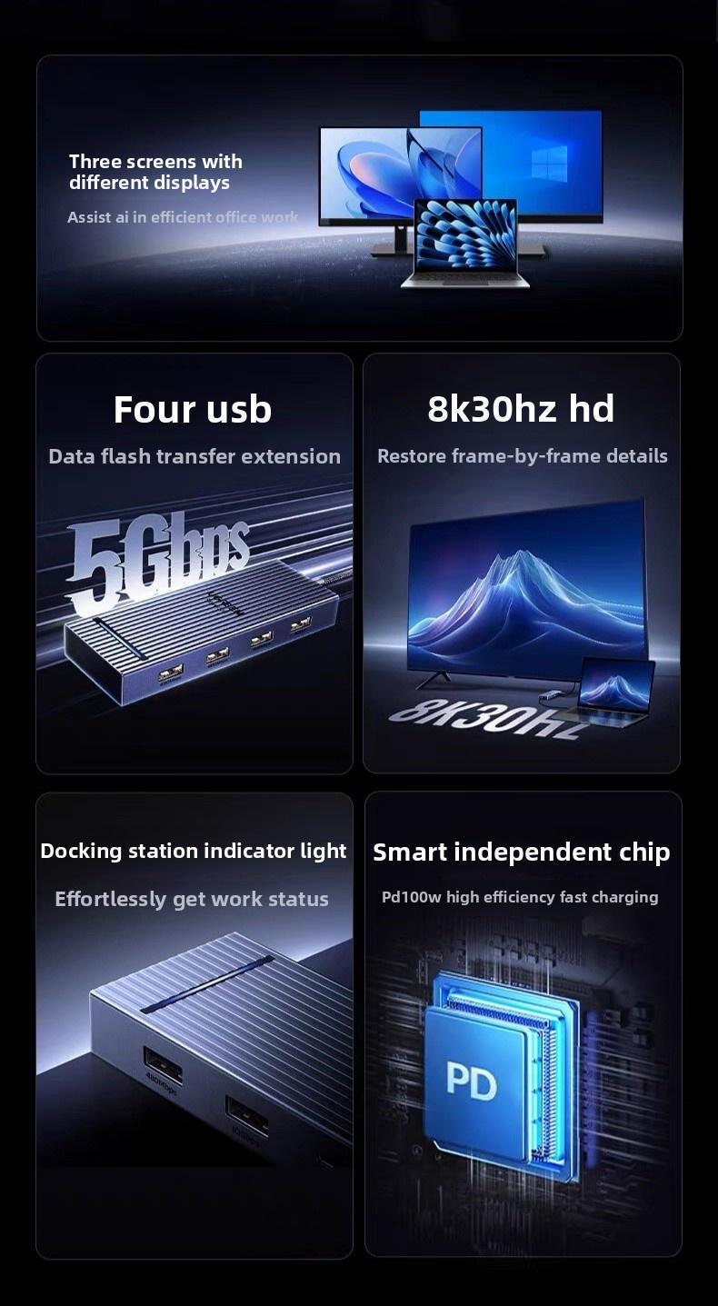 Хаб USB-C Ugreen 30 см 8K 30Hz HDMI Темно-сірий (55610) - фото 4