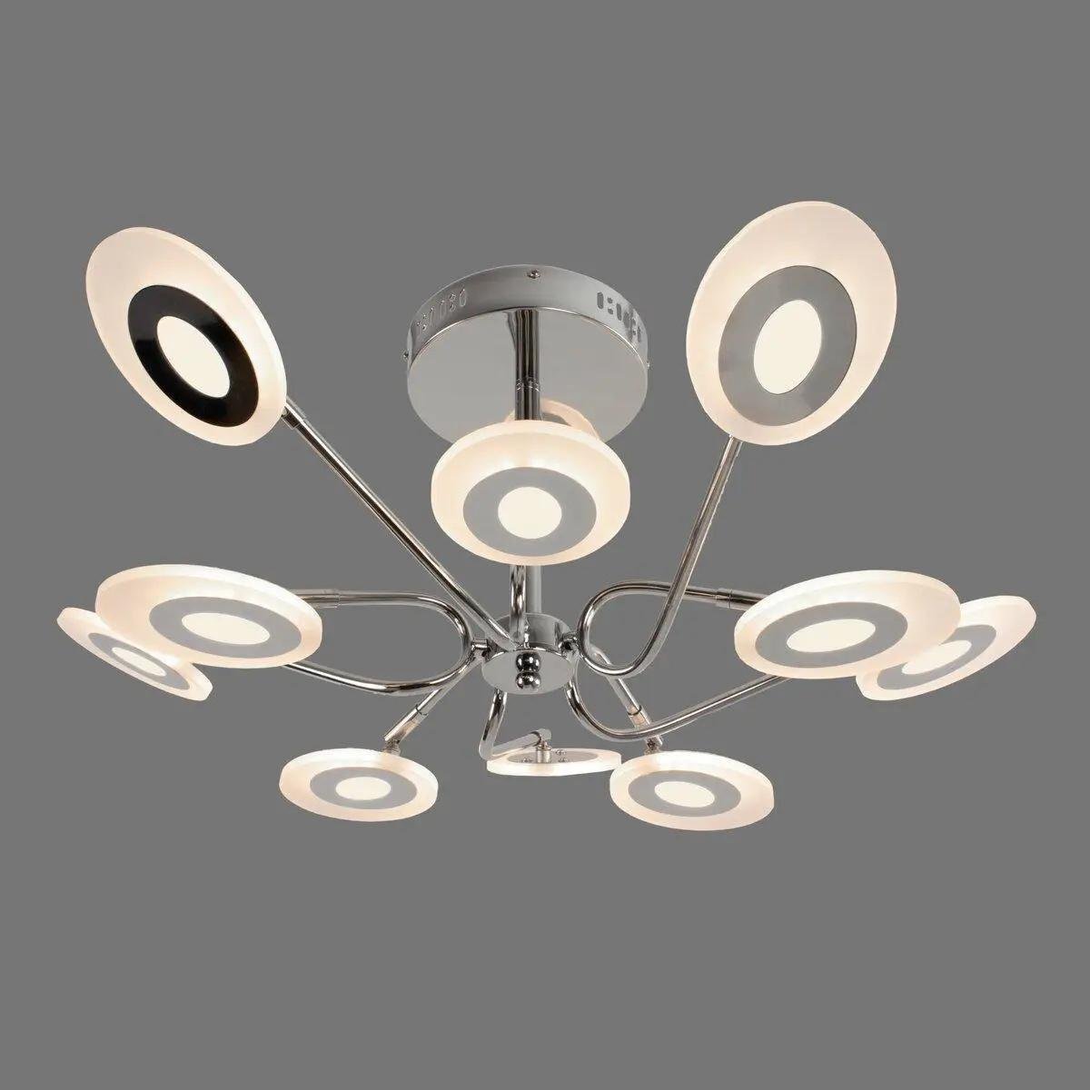 LED-люстра потолочная Sirius 128W на десять плафонов 3000/6500К IP20 8929-10 128W Хром (28687608)