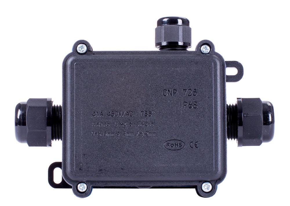 Розподільча коробка E.NEXT e.wdb.cnp725.3t зовнішня 138х98х42 мм 3 герметичні вводи з клемником 4x2,5 мм2 IP68 PA (s071003) - фото 2 Розподільча коробка E.NEXT e.wdb.cnp725.3t зовнішня 138х98х42 мм 3 герметичні вводи з клемником 4x2,5 мм2 IP68 PA (s071003) - фото 2