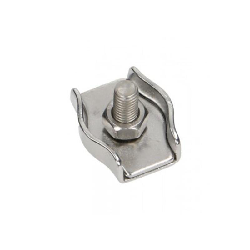 Затискач одинарний ø 6 мм M6 30x23 мм для троса цинк 25 шт. Білий (3S20000006S0600S20)