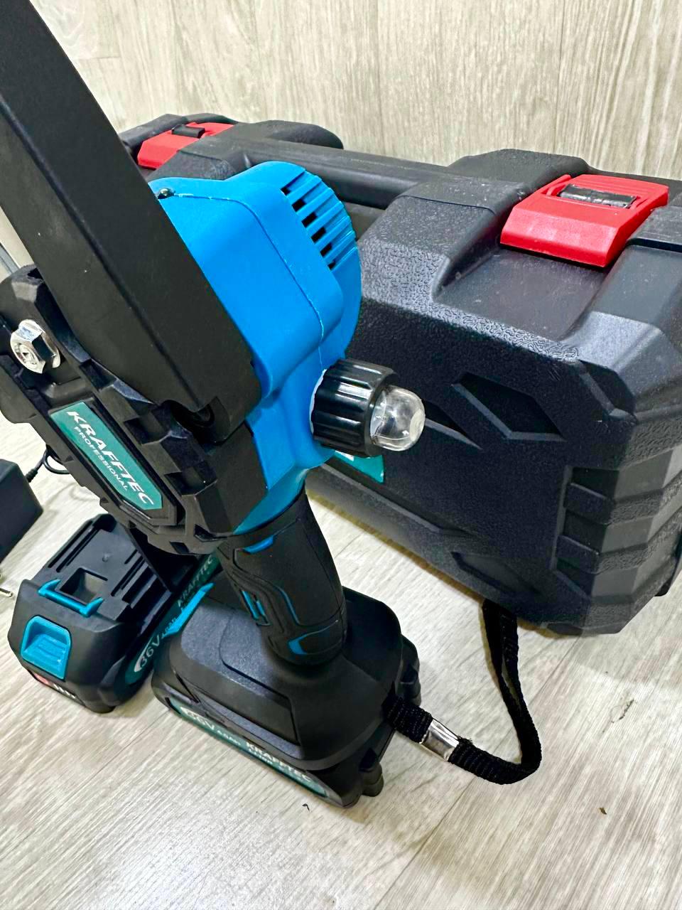 Пила ланцюгова Krafftec 36V 4Ah 1000 Вт АКБ 2 шт. в кейсі (27369375) - фото 8