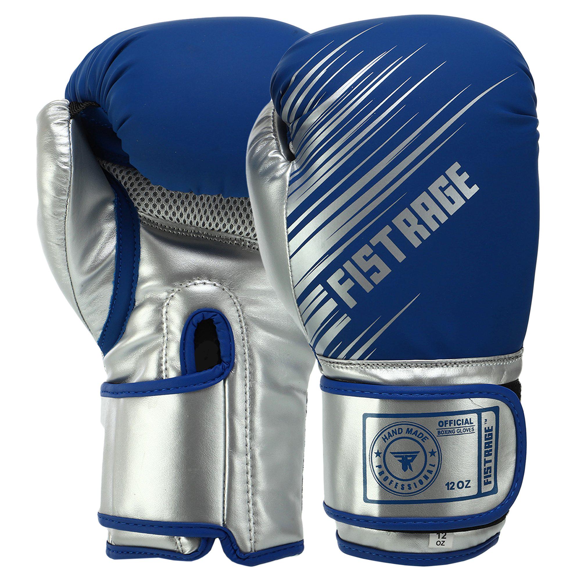 Боксерские перчатки FISTRAGE FLEX на липучке 12 oz Сине-серый (VL-9734_Сине-серый_12_унции)