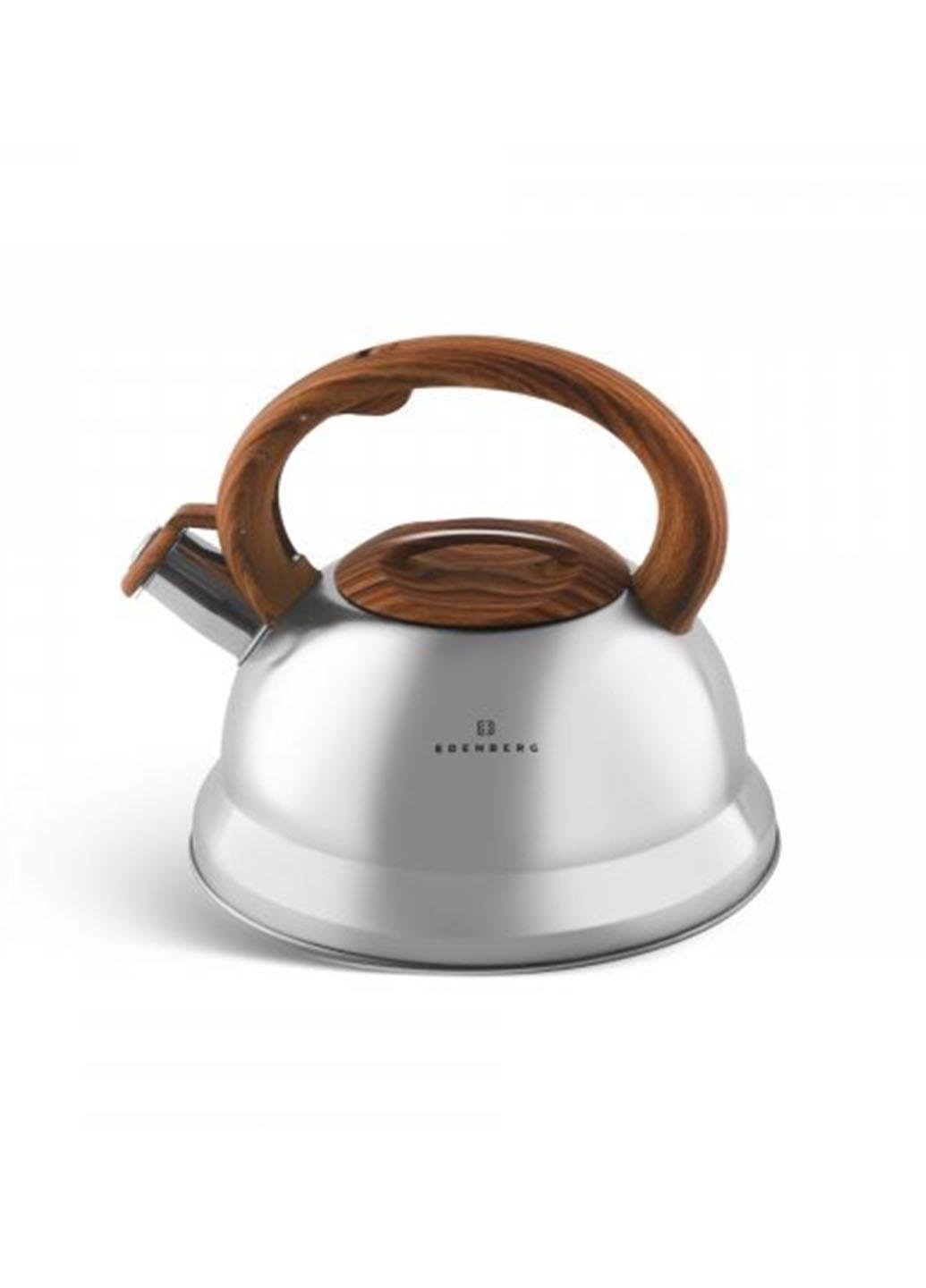 Чайник из нержавеющей стали Edenberg со свистком двойное капсульное дно 3 л Серый (1349А)