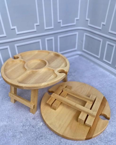 Столик винний бук 30х30х17 см Бежевий (004ст) - фото 2 Столик винний бук 30х30х17 см Бежевий (004ст) - фото 2