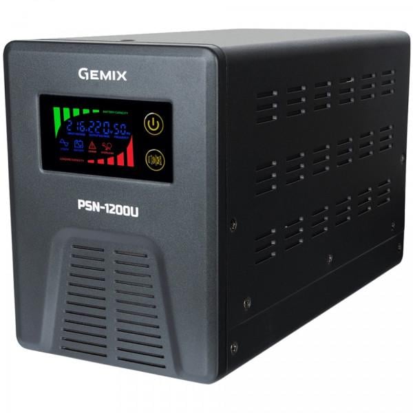 Источник бесперебойного питания Gemix PSN-1200U 1200VA/800 Вт 12V/220V 7/13/18A 3xSchuko без АКБ Black (PSN-1200U) - фото 2 Источник бесперебойного питания Gemix PSN-1200U 1200VA/800 Вт 12V/220V 7/13/18A 3xSchuko без АКБ Black (PSN-1200U) - фото 2