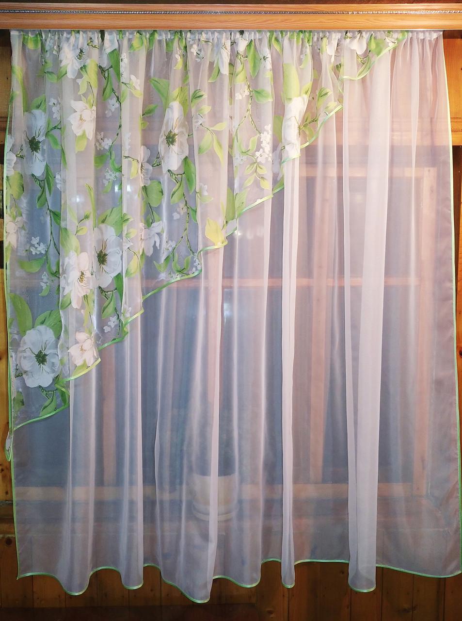 Тюль Фая ліва Білий/Яблучний (1228099594)