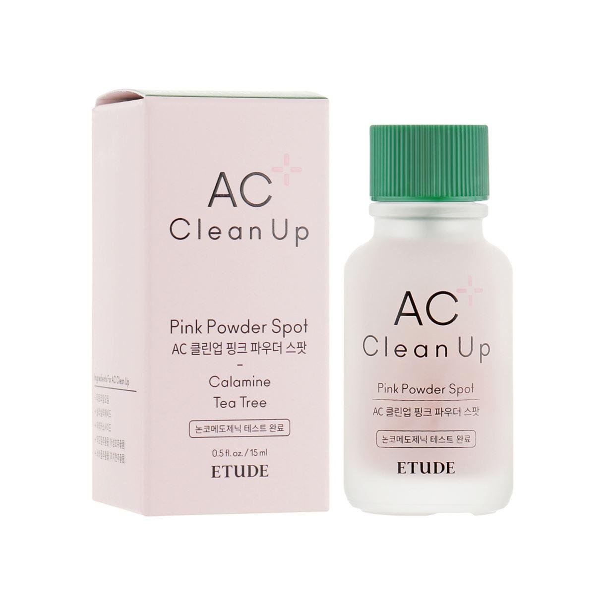 Точковий засіб для боротьби з акне AC Clean Up Pink Powder Spot Etude House 15 мл (8809820685525)