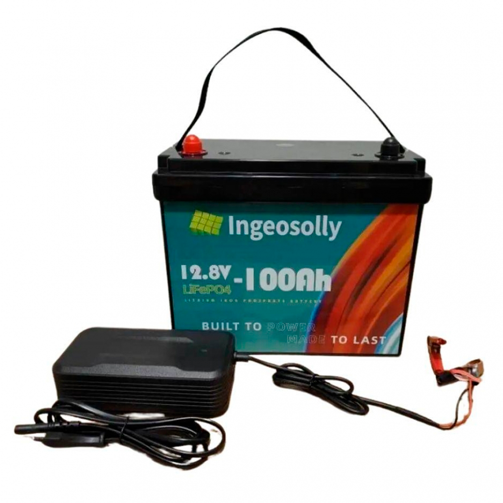 Аккумулятор Ingeosolly LiFePO4 12,8V 100 Ач с зарядным устройством