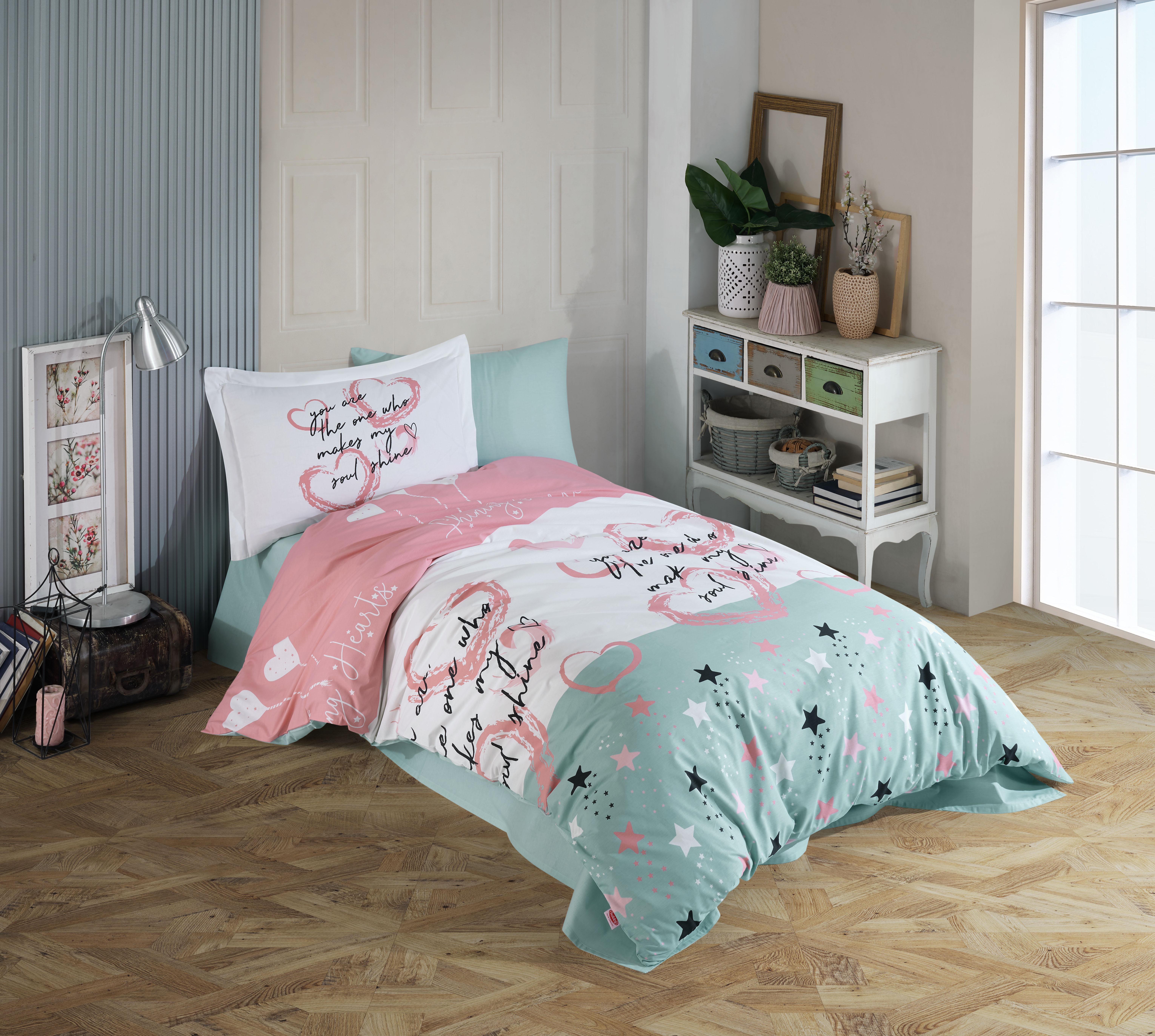 Комплект постельного белья Hobby Poplin Voyager 160х220 см Пудровый (8698499166608)