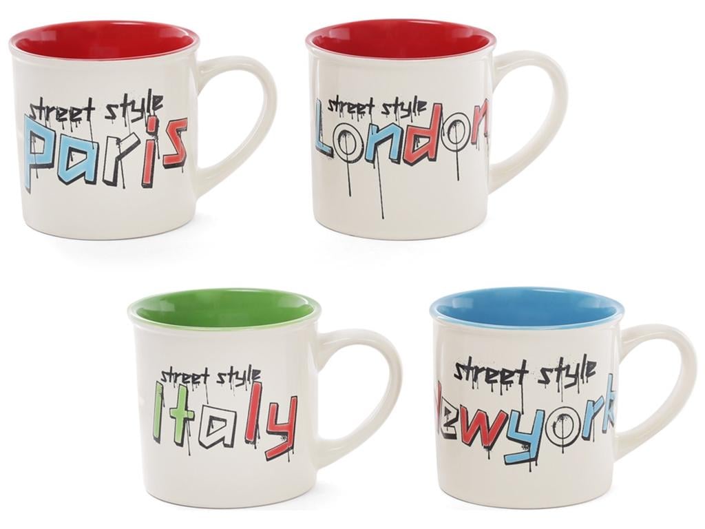 Чашка Города 4 дизайна 320 мл набор 4 шт. (BDI-295-101)