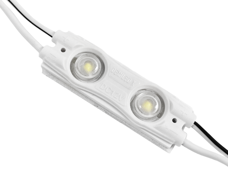 Светодиодный модуль с линзой SMD5630 2 LED 12В 0,86Вт IP65 6500К холодный белый (1557)