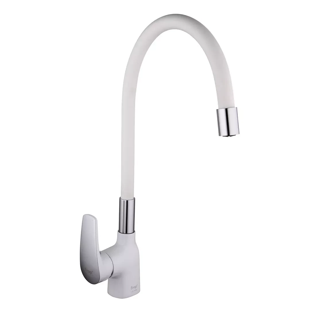 Смеситель для кухни Frap F4453-03 с гибким изливом Белый/Хром (SE01034163)