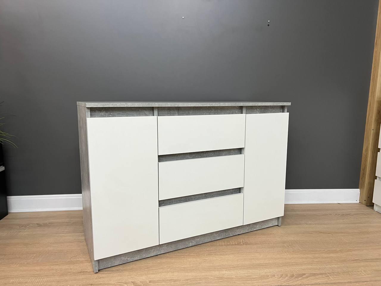 Комод для игрушек и одежды с ящиками 1100х750х400 мм Белый/Бетон (356356) - фото 1