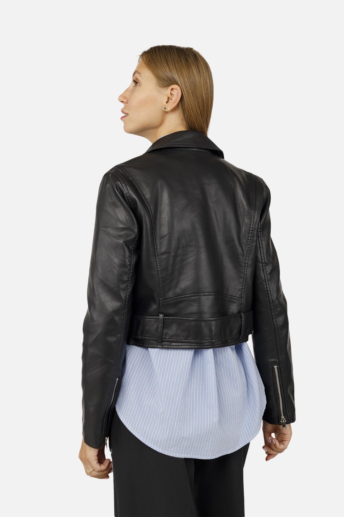 Куртка косуха женская р. 38 Черный (SKT001009735) - фото 4 Куртка косуха женская р. 38 Черный (SKT001009735) - фото 4