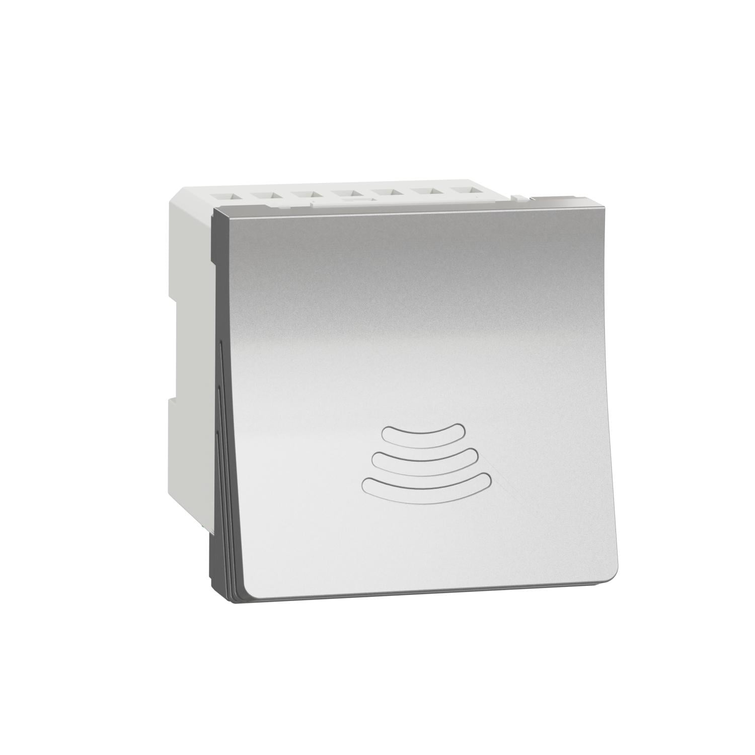 Выключатель-звонок электронный Schneider Electric Unica New 2 модуля Алюминий (NU378630)